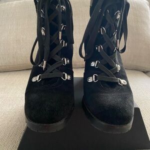 Sam Edelman Black Lace-Up Boots